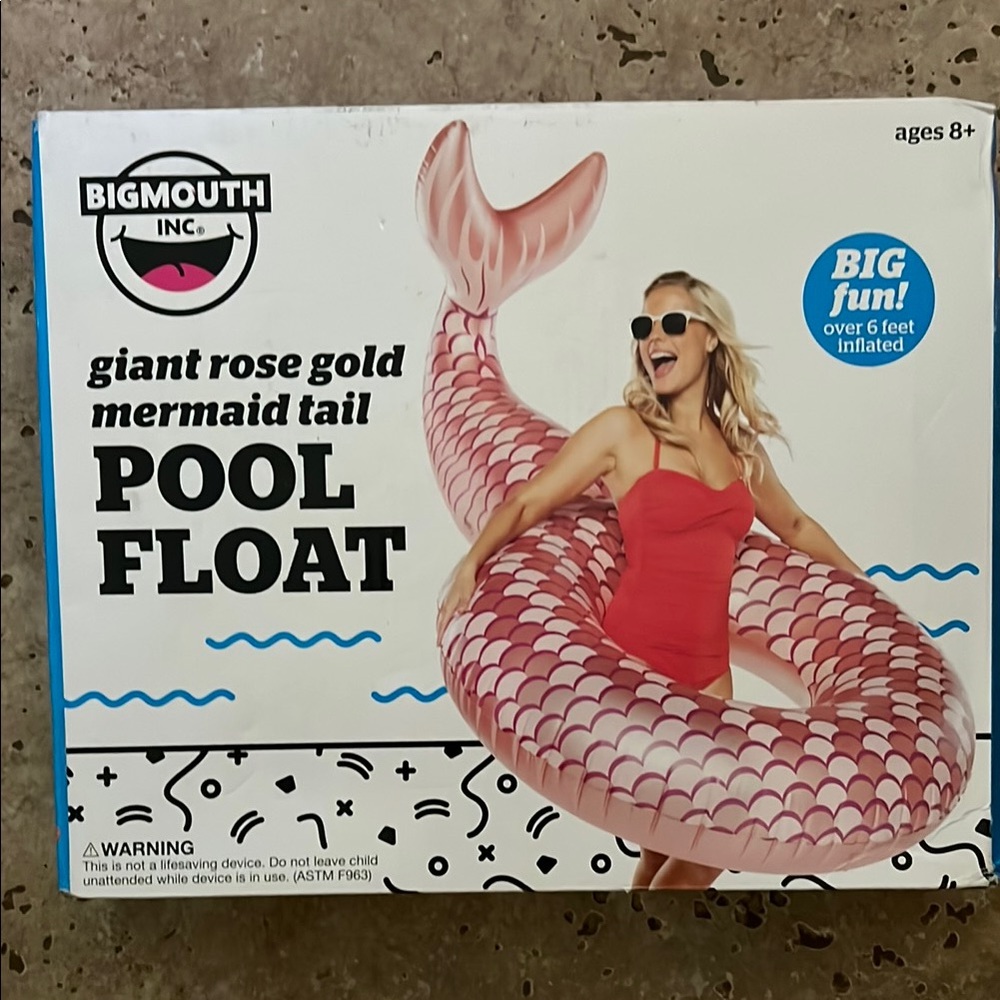 BigMouth Rose Gold Mermaid Tail Pool Float